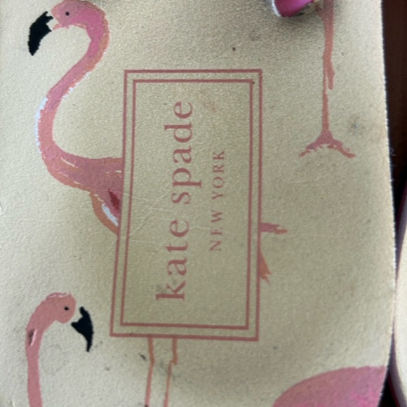 Kate Spade Flamingo Print Spade Logo Pink Sandals - Picture 6 of 7
